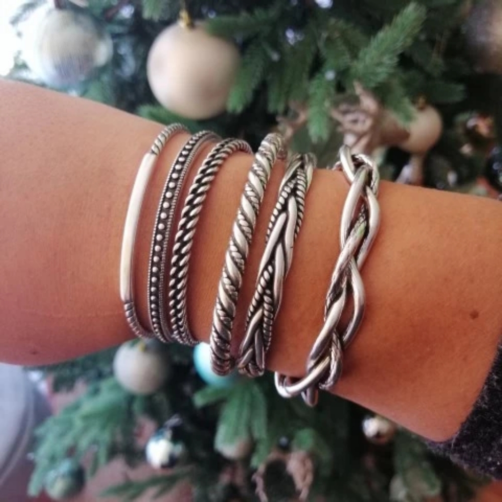 NEW M/L Three Strand Cuff Bracelet | 925 Silver - Picture 8 of 13